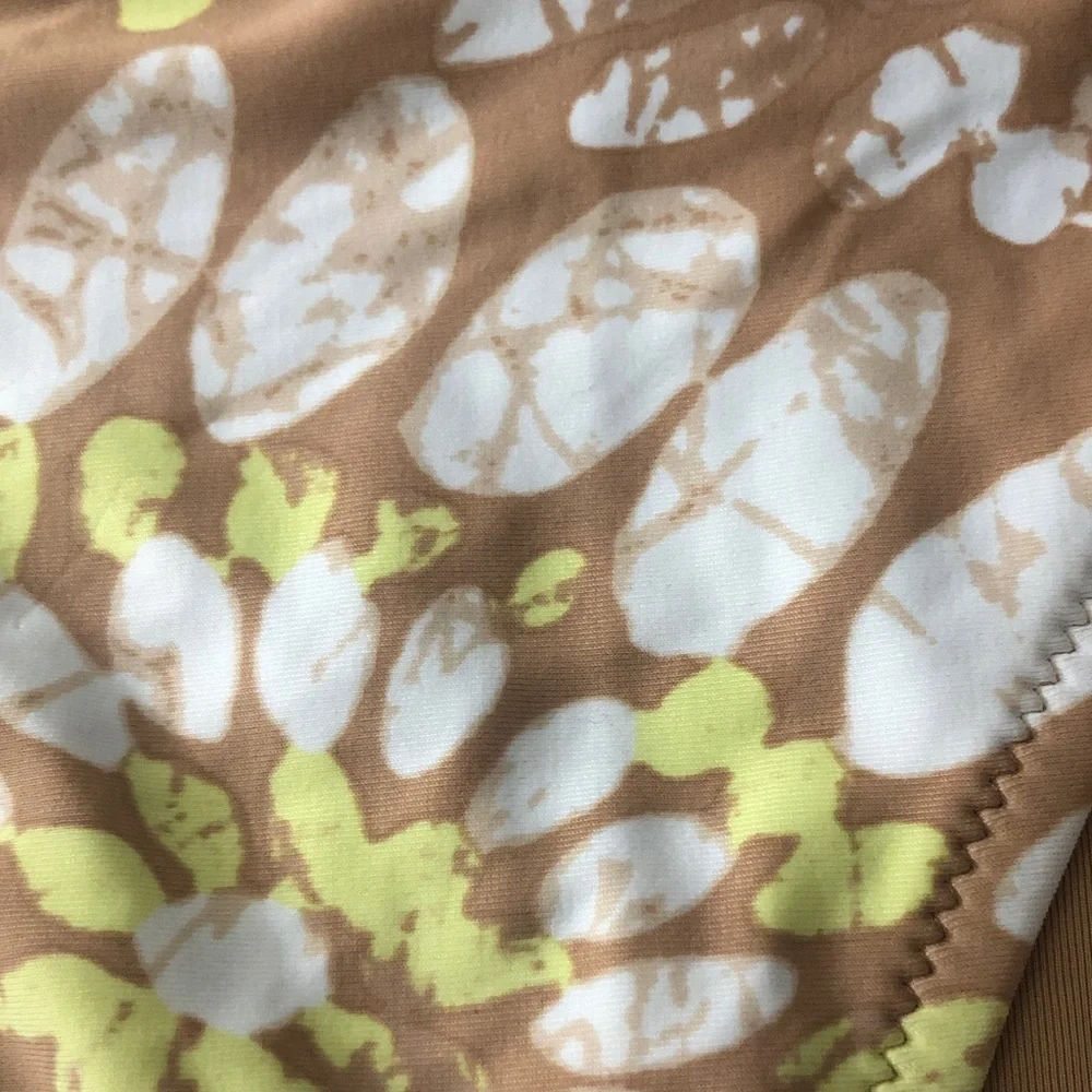 aerie Tan White & Yellow Bikini Bottoms